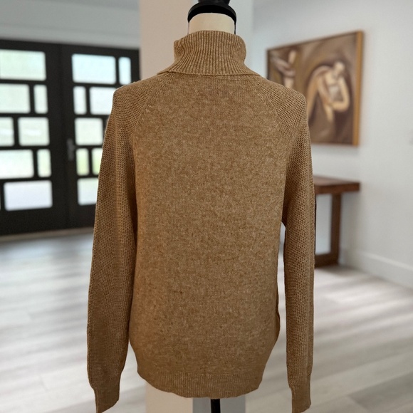 LOFT Tan Knit Turtleneck Sweater Size M - Picture 3 of 10
